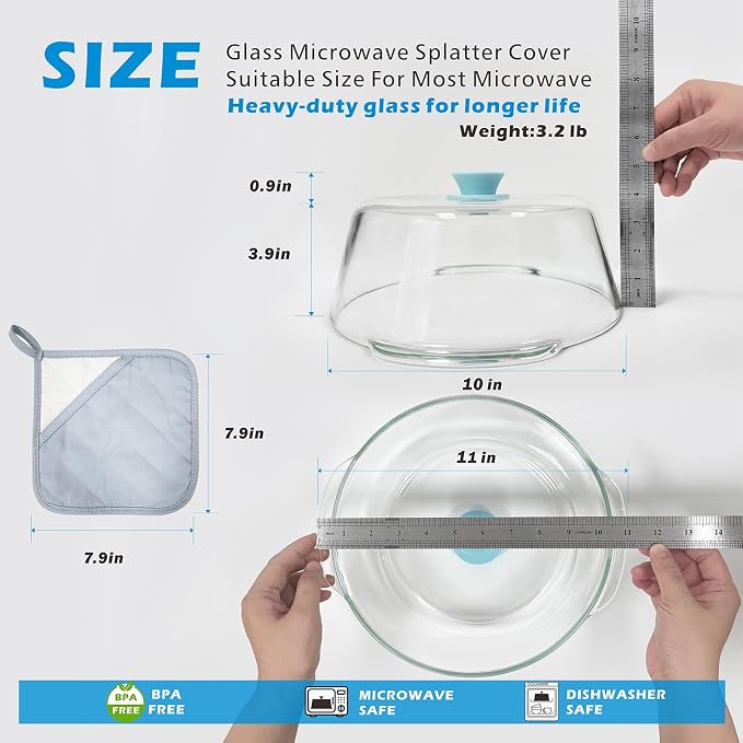 Tall Glass Microwave Splatter Cover - Image 6