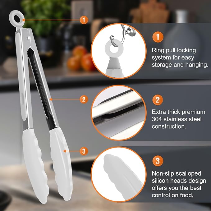 Premium Stainless Steel Heat Resistant Kitchen Tongs - Image 5