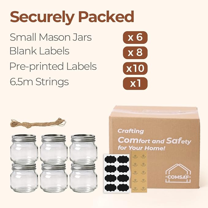 ComSaf 8 oz Regular Mouth Mason Jars, and Crafters Creating DIY Candles and - Image 8
