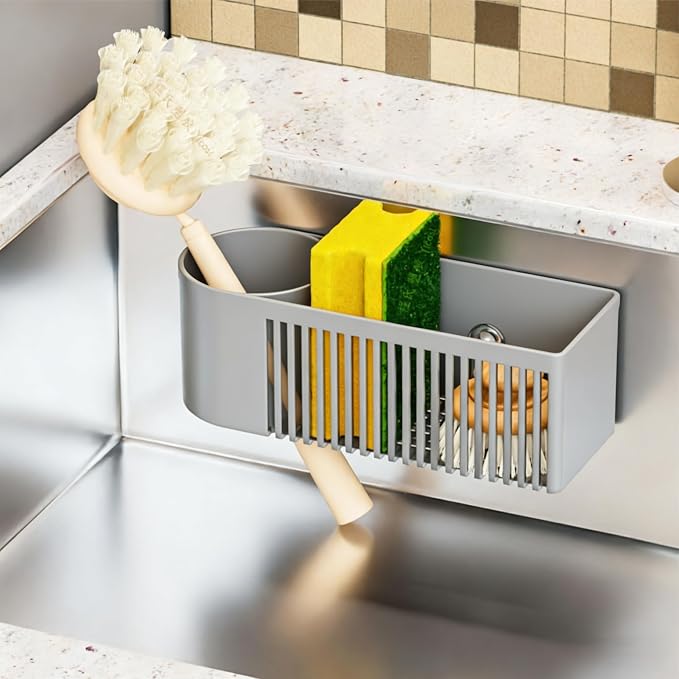 SuoXing Inside Sink Sponge Holder, Plastic Dish Sink Organizer by SuoxingStorage