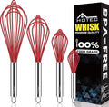 HOTEC 4 Pieces Silicone Whisks Set, Wire Balloon Whisks Egg Beater, Non-slip by Hotec