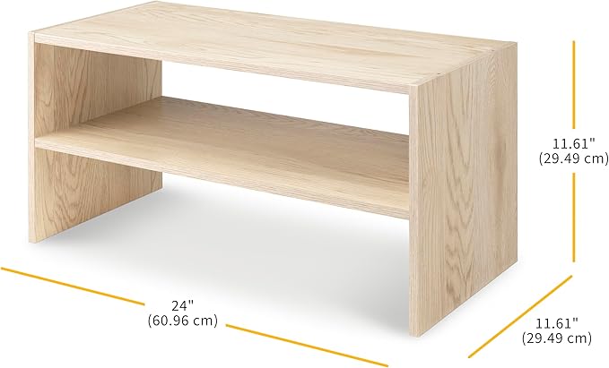 Whitmor Wood Stackable 2-Shelf Shoe Rack, 24 inches - Image 3