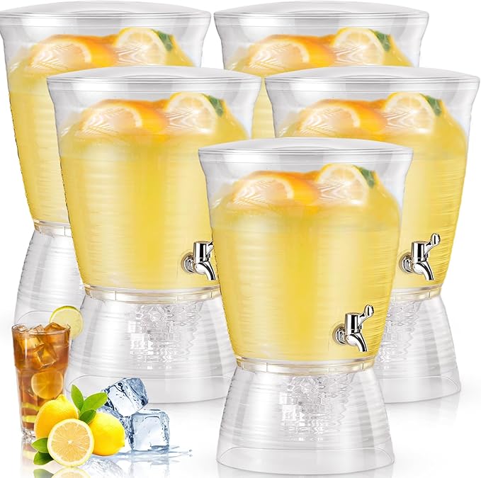 Tioncy 5 Pcs Acrylic Beverage Dispenser by Tioncy