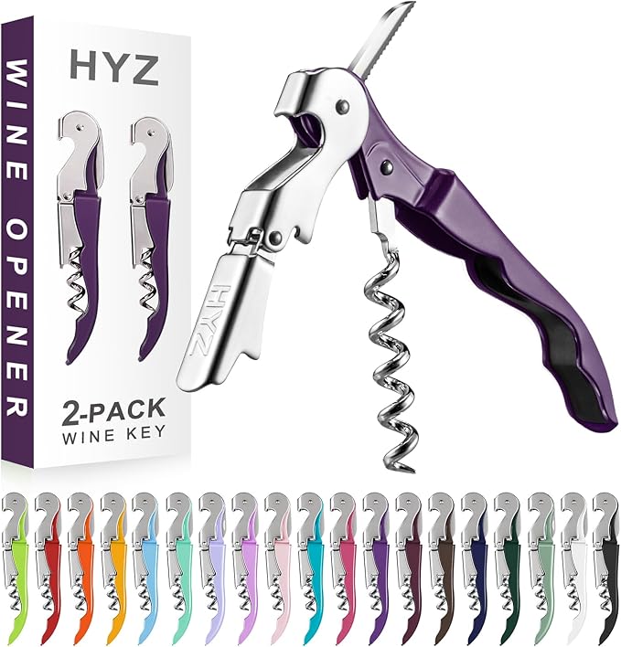 HYZ 2-Pack Wine Opener Waiter Corkscrew, Professional Wine Key by HYZ