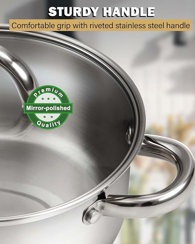 Cook N Home 5.5-Quart Sauce Pot Stainless Steel Stockpot - Image 8