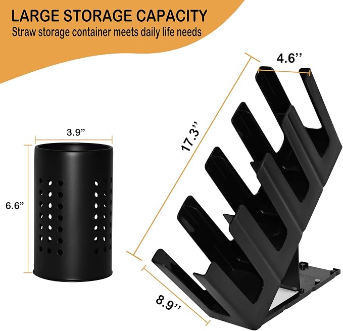 Cup Holder Lid Dispenser with Straw Organizer, 4 Compartment 7 Adjusting - Image 6