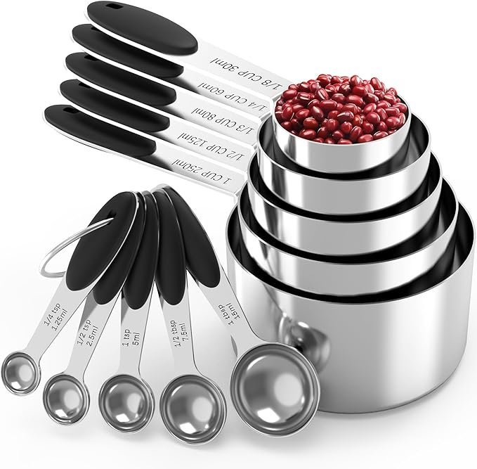 TILUCK Measuring Cups and Spoons Set, Stainless Steel, Kitchen Utensils - Image 7