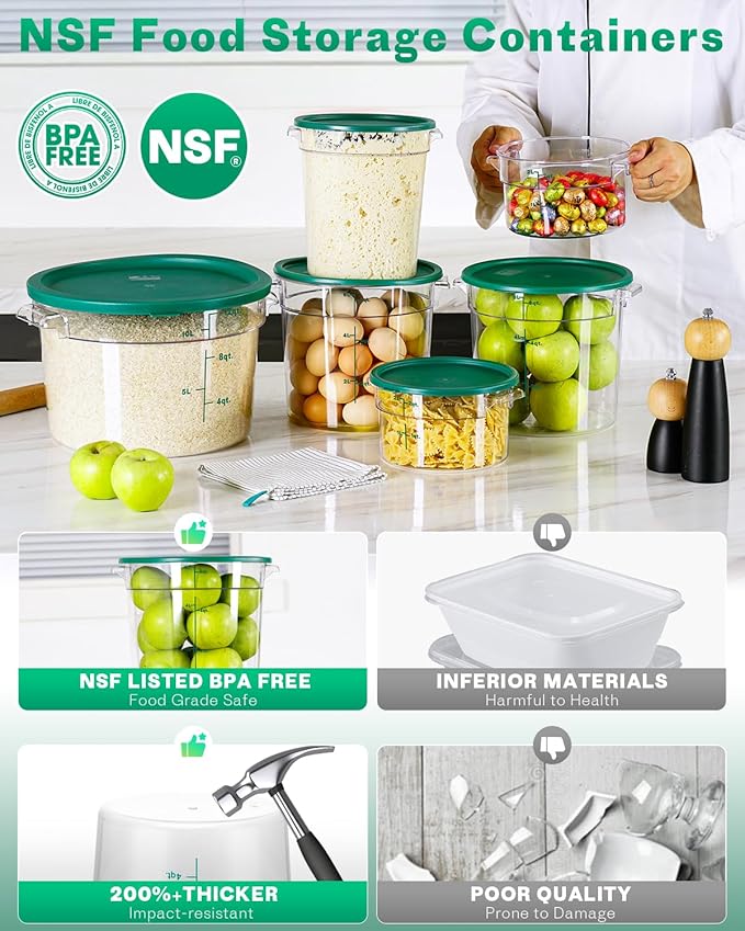 6QT NSF Round Food Storage Containers - Image 5