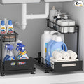 Saydear Under Sink Organizer Storage 2-Tier Premium Metal Pull-Out Kitchen by Saydear