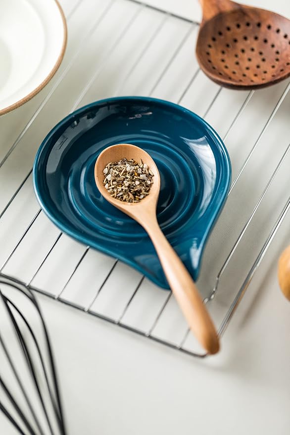 LAUCHUH Spoon Rest, Ceramic Spoon Holder - Image 6