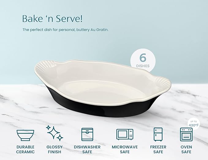 Au Gratin Baking Dishes, by Kook, Mini Casserole Dish, - Image 4