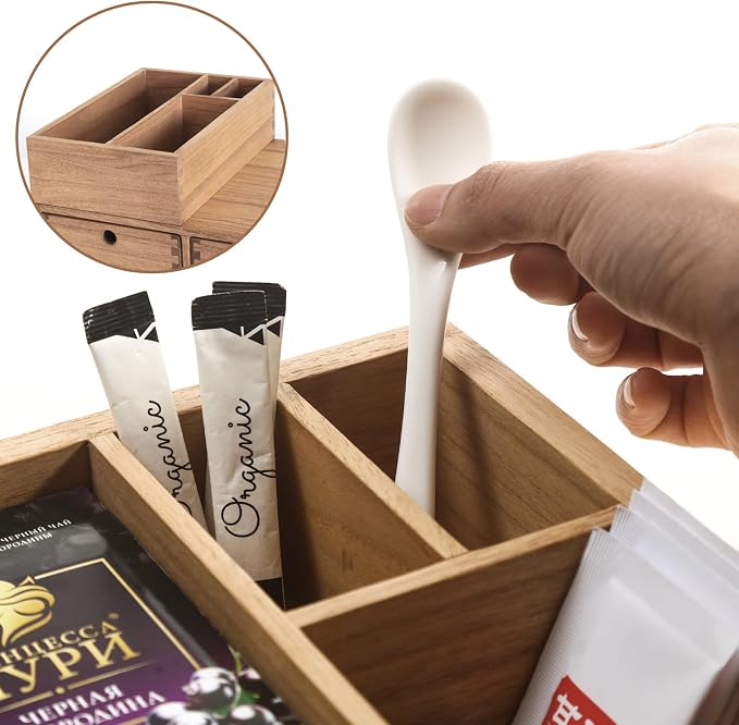 KIRIGEN Wooden Coffee Station Organizer 2-Piece Set - Image 7