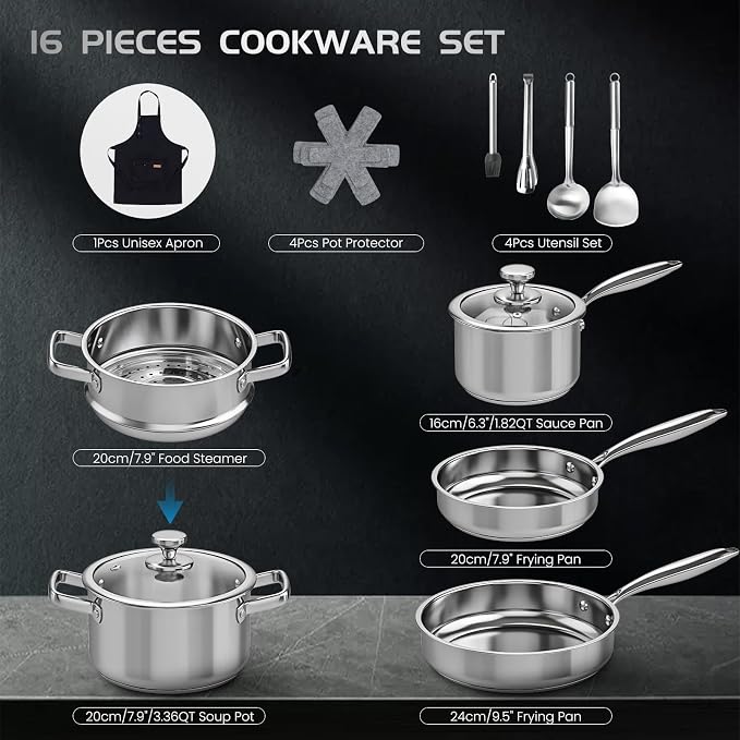 Meythway Pots and Pans Set Non Toxic, Kitchen Induction Cookware - Image 2