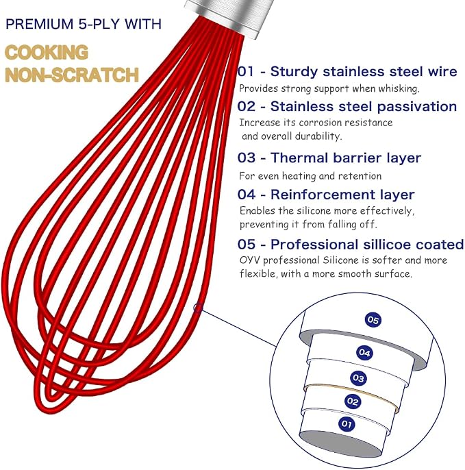 OYV Silicone Rubber Whisk, Premium Whisks - Image 3