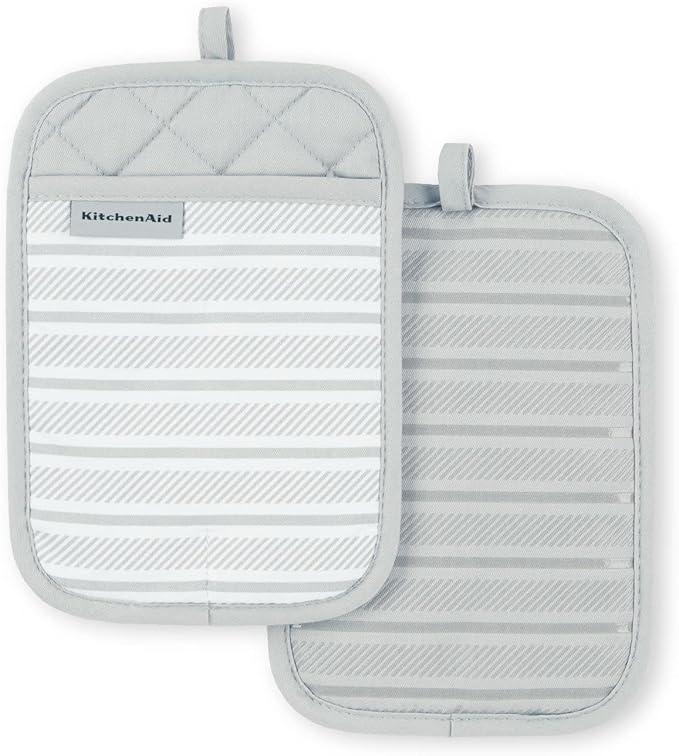 KitchenAid Albany Pot Holder 2-Pack Set, Matte Grey by KitchenAid