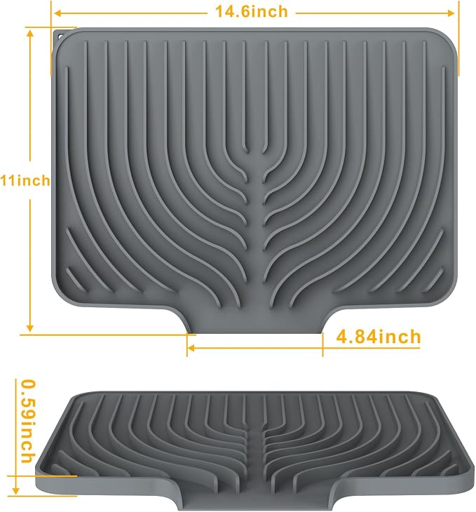 Silicone Drying Mat for Kitchen Counter, Dish Drying Rack Matt - Image 2