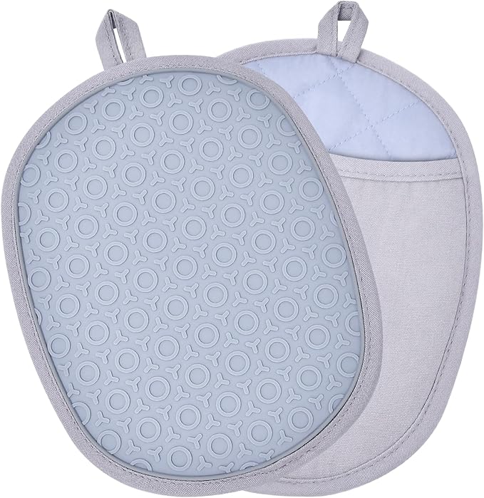 2Pack Heat-Resistant Silicone Pot Holders & Oven Mitts Set, Kitchen Hot Pads by Unknown