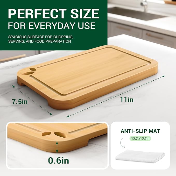 11 x 7.5 inch Bamboo Cutting Boards - Image 2