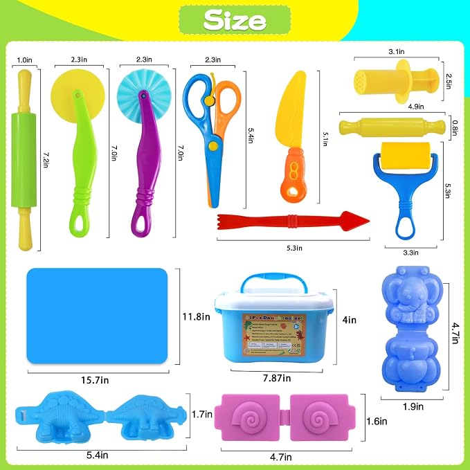 Dough Tool Set, Dough Accessories Includes Storage Container, 3D Animal - Image 3