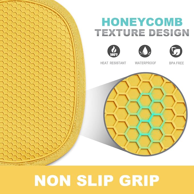 2-Pack Silicone Pot Holders for Kitchen Heat Resistant up to 500°F, Non-Slip - Image 3