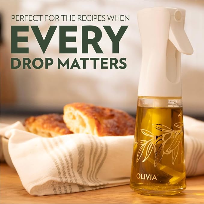 OLIVIA Oil Sprayer for Cooking, 200ml Glass Olive Oil Sprayer, Continuous - Image 7