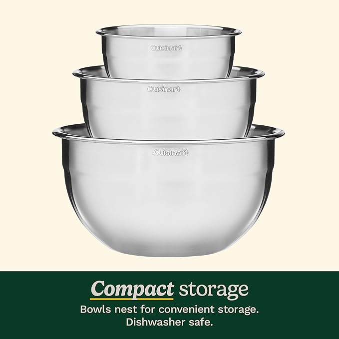 Cuisinart Mixing Bowl Set, Stainless Steel, CTG-00-SMB - Image 3