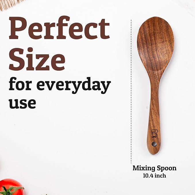 PriorityChef Premium Teak Wooden Spoon - Image 4