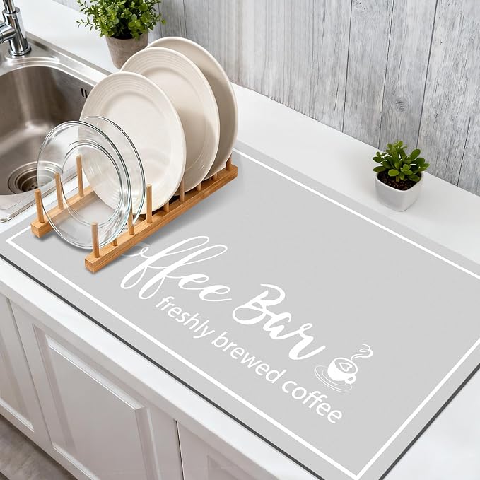 Findosom Dish Drying Mat, Cuttable Drying Mat by Findosom
