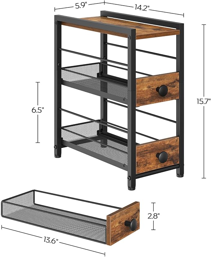 YATINEY Spice Rack, 3-Tier Pull Out Spice Rack Organizer - Image 3