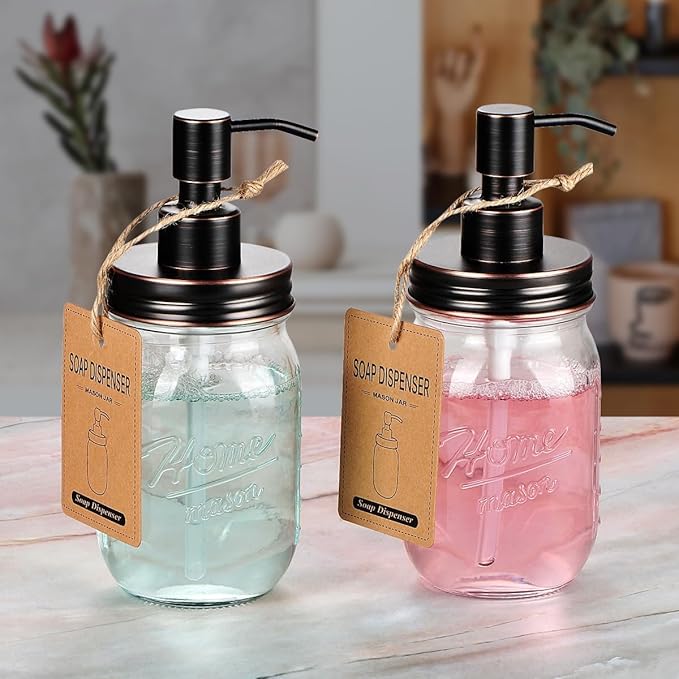 Amolliar Mason Jar Liquid Soap Dispenser Lid, Rust Proof Stainless Steel - Image 6