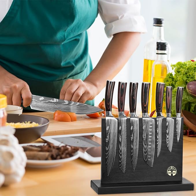 7-Piece Kitchen Knife Set with Magnetic Block - Image 8
