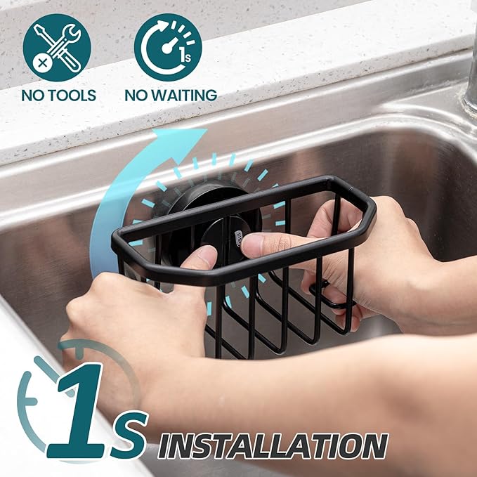 TAILI Sink Caddy with Strong Suction Cup, Sponge Holder - Image 2