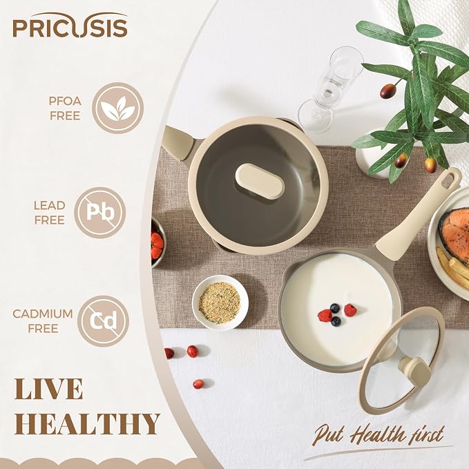 PRICUSIS Nonstick Saucepan Set - Image 5