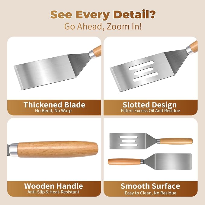 2-Piece Small Stainless Steel Spatula Set - Image 4