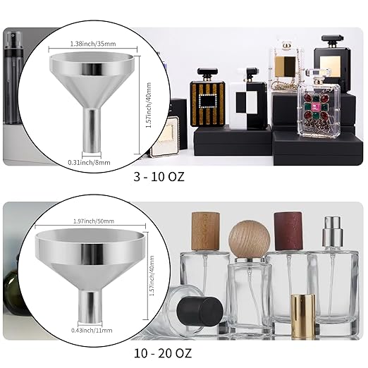 Small Metal Funnels Mini Funnel 8 Size Tiny Bottle Funnel, Miniature Atomizers - Image 6