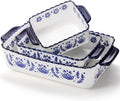 SOUJOY 3 Pack Porcelain Bakeware Set, Rectangular Baking Dishes, Lasagna Pan by SOUJOY