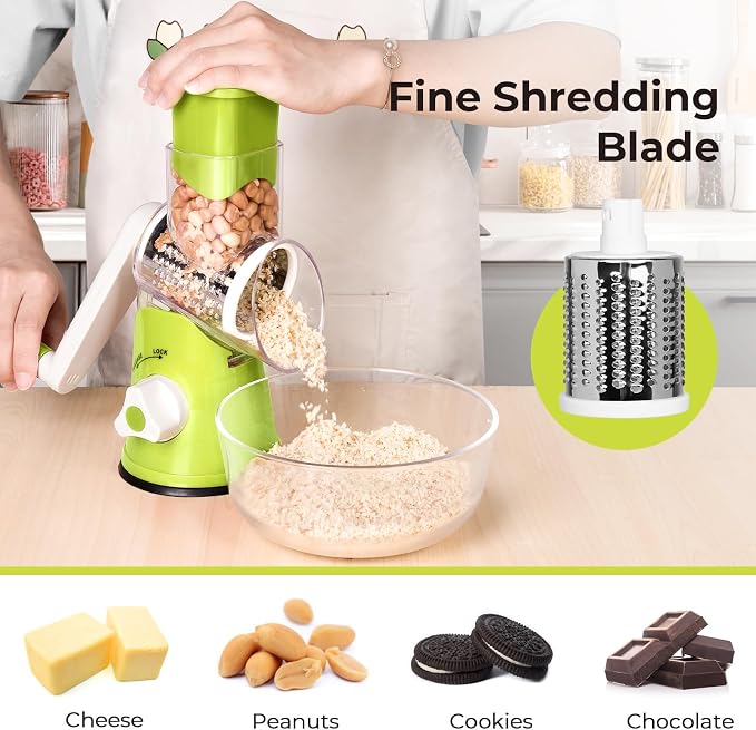 X Home Rotary Cheese Grater for Kitchen, Shredder - Image 5