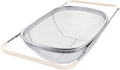 AJIODA Over The Sink Colander, 6 Quarts Stainless Steel Oval Colander by AJIODA