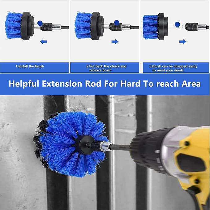 8 Pcs Drill Brush Attachment Set, Power Cleaning Scrub Brush Kit - Image 4