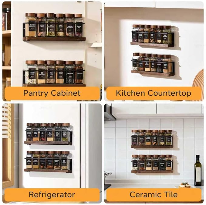 4-Tier Wall Mount Spice Rack Organizer - Image 7