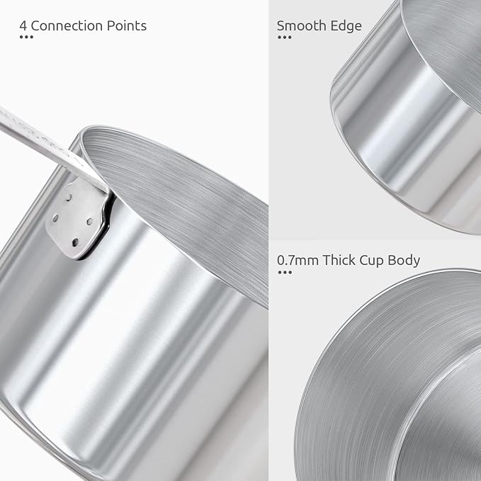 U-Taste Measuring Cups and Spoons: Food Grade 18/8 Stainless Steel Metal - Image 5