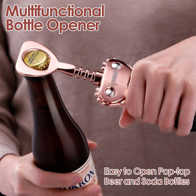 IPOW Wine Opener, Zinc Alloy Wine Bottle Opener, Wing Corkscrew Heavy Duty - Image 3
