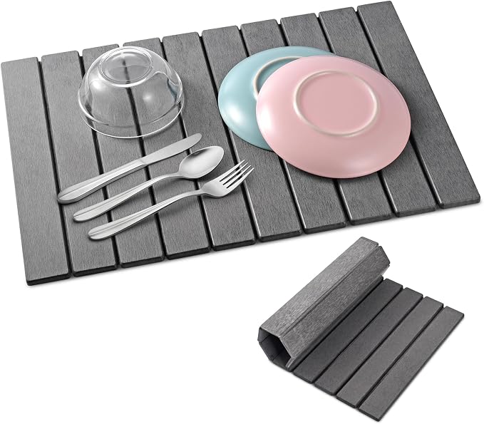cuomaop Stone Drying Mat for Kitchen Counter Large, Foldable Quick Dry by cuomaop
