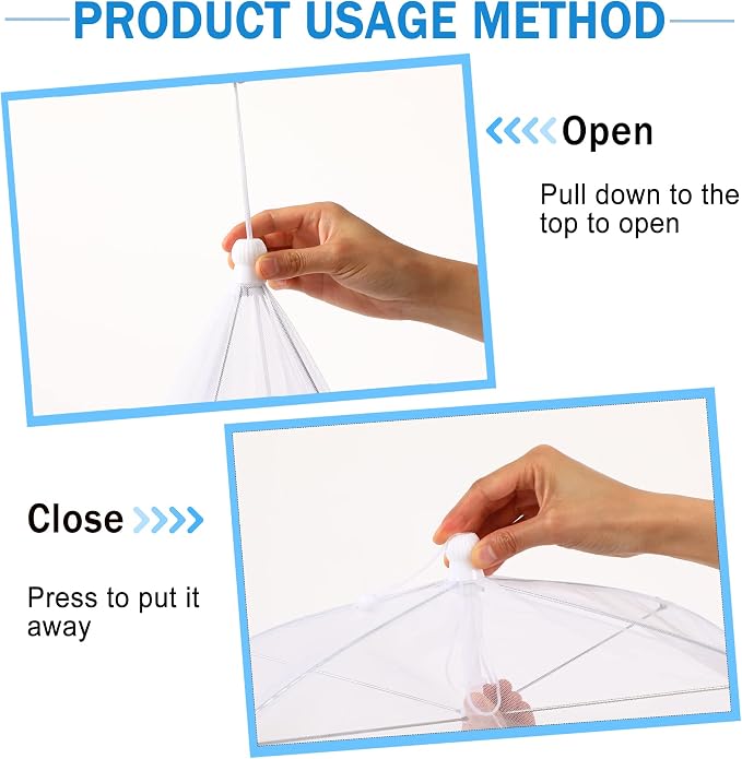 JULBEAR 4 Pcs Extra Large Mesh Food Cover Tent Umbrella Food Screen Covers - Image 4