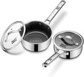 Nonstick Sauce Pan with Lid, Non-Toxic Tri-Ply Hybrid Ceramic Saucepan by Roomena