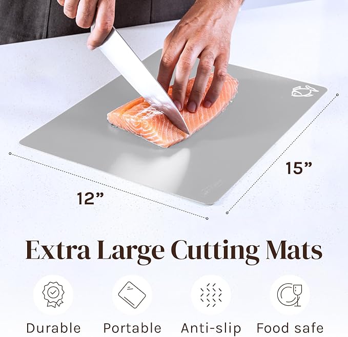 Cooler Kitchen Extra Thick Flexible Plastic Cutting Board Mats - Image 2