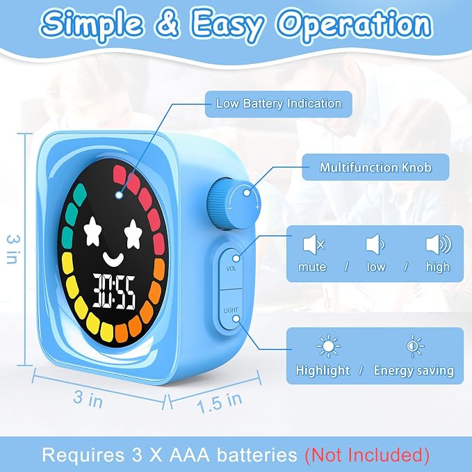 Visual Timer for Kids, 99 Minute Digital Cute Kids Visual Timer Classroom for - Image 2