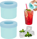 2 Pack Cylinder Silicone Ice Cube Molds, Easy-Release Ice Cube Trays by LUEXBOX
