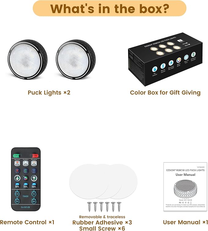 Puck Lights with Remote, Battery Operated LED Under Cabinet Lighting with Timer - Image 5
