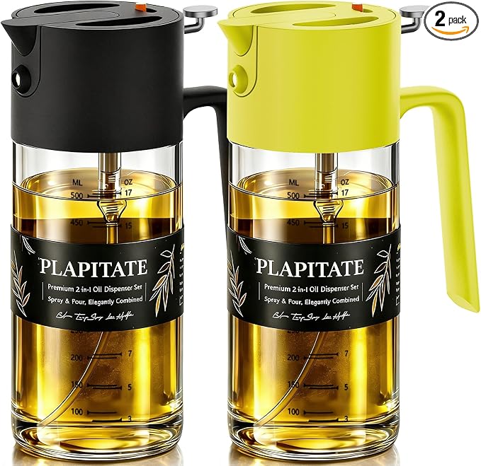 PLAPITATE 2Pcs 17oz Premium Olive Oil Sprayer by PLAPITATE